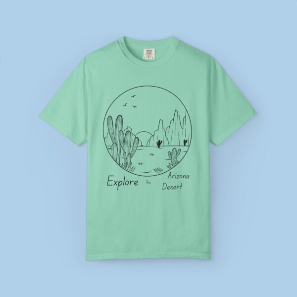 Womens Tshirt Explore Arizona in the Desert Design 2 - Unisex Garment-Dyed T-shirt - Image 3
