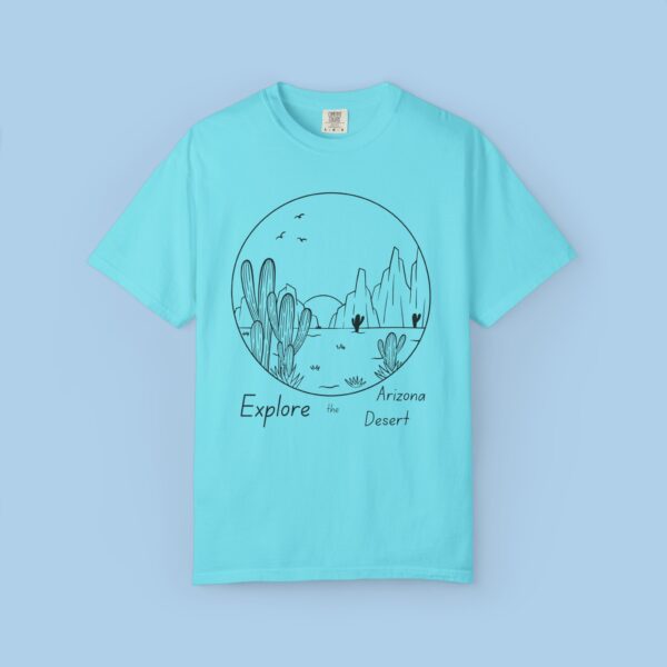 Womens Tshirt Explore Arizona in the Desert Design 2 - Unisex Garment-Dyed T-shirt - Image 4