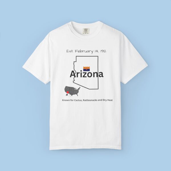 Mens Tshirt with Arizona and EST Date - Unisex Garment-Dyed T-shirt