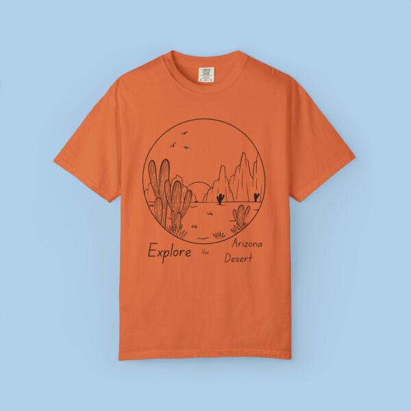 Womens Tshirt Explore Arizona in the Desert Design 2 - Unisex Garment-Dyed T-shirt - Image 2