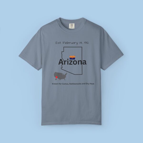 Mens Tshirt with Arizona and EST Date - Unisex Garment-Dyed T-shirt - Image 4