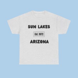 Sun Lakes, Arizona Established  Unisex Heavy Cotton Tee, gifts for her, gifts for him, senior gifts, 55 Plus community, t-shirt, Clothing