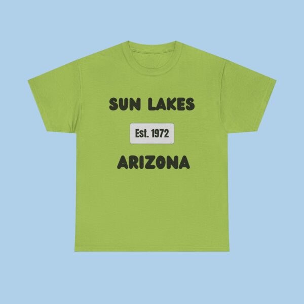 Sun Lakes, Arizona Established  Unisex Heavy Cotton Tee, gifts for her, gifts for him, senior gifts, 55 Plus community, t-shirt, Clothing - Image 3